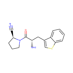 N#C[C@@H]1CCCN1C(=O)[C@@H](N)Cc1csc2ccccc12 ZINC000103248354