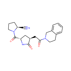 N#C[C@@H]1CCCN1C(=O)[C@@H]1C[C@@H](CC(=O)N2CCc3ccccc3C2)C(=O)N1 ZINC000064564505