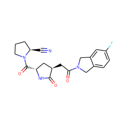 N#C[C@@H]1CCCN1C(=O)[C@@H]1C[C@@H](CC(=O)N2Cc3ccc(F)cc3C2)C(=O)N1 ZINC000064475329