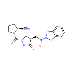 N#C[C@@H]1CCCN1C(=O)[C@@H]1C[C@@H](CC(=O)N2Cc3ccccc3C2)C(=O)N1 ZINC000064553462