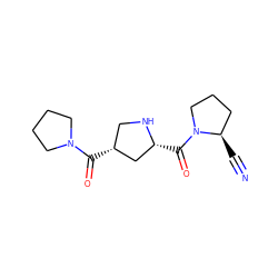 N#C[C@@H]1CCCN1C(=O)[C@@H]1C[C@H](C(=O)N2CCCC2)CN1 ZINC000028816279