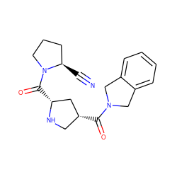 N#C[C@@H]1CCCN1C(=O)[C@@H]1C[C@H](C(=O)N2Cc3ccccc3C2)CN1 ZINC000014949326