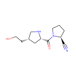 N#C[C@@H]1CCCN1C(=O)[C@@H]1C[C@H](CCO)CN1 ZINC000028816184