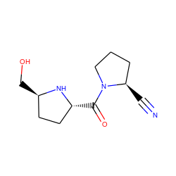 N#C[C@@H]1CCCN1C(=O)[C@@H]1CC[C@@H](CO)N1 ZINC000014947505