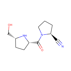 N#C[C@@H]1CCCN1C(=O)[C@@H]1CC[C@H](CO)N1 ZINC000014947503