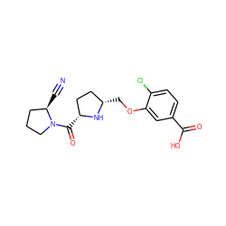 N#C[C@@H]1CCCN1C(=O)[C@@H]1CC[C@H](COc2cc(C(=O)O)ccc2Cl)N1 ZINC000014947580