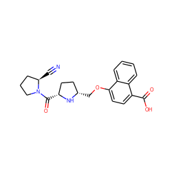 N#C[C@@H]1CCCN1C(=O)[C@@H]1CC[C@H](COc2ccc(C(=O)O)c3ccccc23)N1 ZINC000014947600