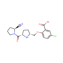 N#C[C@@H]1CCCN1C(=O)[C@@H]1CC[C@H](COc2ccc(Cl)cc2C(=O)O)N1 ZINC000014947556