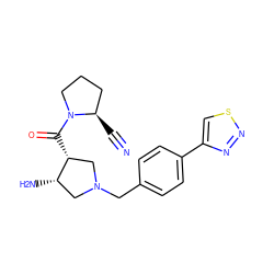 N#C[C@@H]1CCCN1C(=O)[C@@H]1CN(Cc2ccc(-c3csnn3)cc2)C[C@@H]1N ZINC000028955114