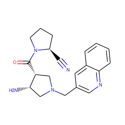 N#C[C@@H]1CCCN1C(=O)[C@@H]1CN(Cc2cnc3ccccc3c2)C[C@@H]1N ZINC000028955103