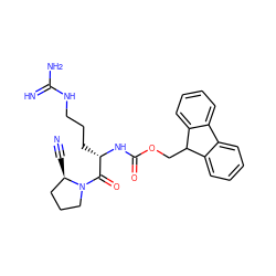 N#C[C@@H]1CCCN1C(=O)[C@H](CCCNC(=N)N)NC(=O)OCC1c2ccccc2-c2ccccc21 ZINC000049088158