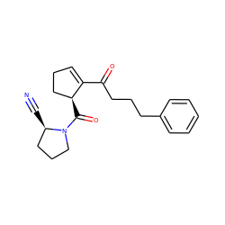 N#C[C@@H]1CCCN1C(=O)[C@H]1CCC=C1C(=O)CCCc1ccccc1 ZINC000013584675