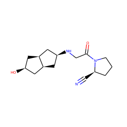 N#C[C@@H]1CCCN1C(=O)CN[C@H]1C[C@H]2C[C@@H](O)C[C@H]2C1 ZINC000101349653