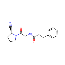 N#C[C@@H]1CCCN1C(=O)CNC(=O)CCc1ccccc1 ZINC000084616006