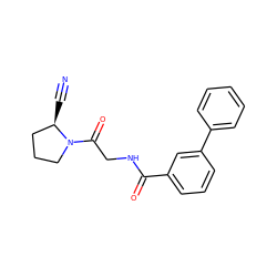 N#C[C@@H]1CCCN1C(=O)CNC(=O)c1cccc(-c2ccccc2)c1 ZINC000084635943