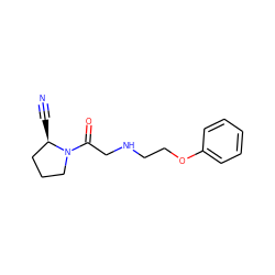 N#C[C@@H]1CCCN1C(=O)CNCCOc1ccccc1 ZINC000013522756