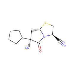 N#C[C@@H]1CS[C@H]2C[C@](N)(C3CCCC3)C(=O)N21 ZINC000043119575