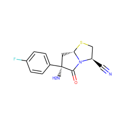 N#C[C@@H]1CS[C@H]2C[C@](N)(c3ccc(F)cc3)C(=O)N21 ZINC000043064266