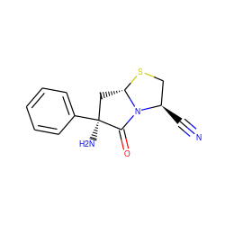 N#C[C@@H]1CS[C@H]2C[C@](N)(c3ccccc3)C(=O)N21 ZINC000035787010