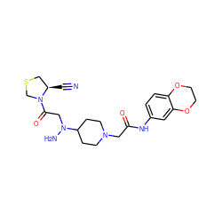 N#C[C@@H]1CSCN1C(=O)CN(N)C1CCN(CC(=O)Nc2ccc3c(c2)OCCO3)CC1 ZINC000049090075