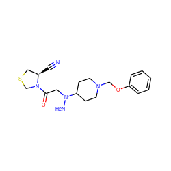 N#C[C@@H]1CSCN1C(=O)CN(N)C1CCN(COc2ccccc2)CC1 ZINC000049089170