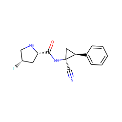 N#C[C@]1(NC(=O)[C@@H]2C[C@H](F)CN2)C[C@H]1c1ccccc1 ZINC000084425534