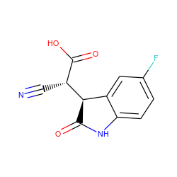 N#C[C@H](C(=O)O)[C@@H]1C(=O)Nc2ccc(F)cc21 ZINC000013494077