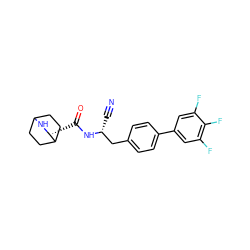 N#C[C@H](Cc1ccc(-c2cc(F)c(F)c(F)c2)cc1)NC(=O)[C@H]1NC2CCC1CC2 ZINC000169709130