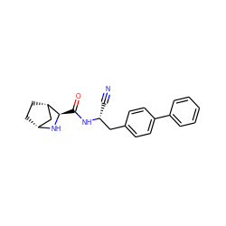 N#C[C@H](Cc1ccc(-c2ccccc2)cc1)NC(=O)[C@H]1N[C@@H]2CC[C@H]1C2 ZINC000221939578