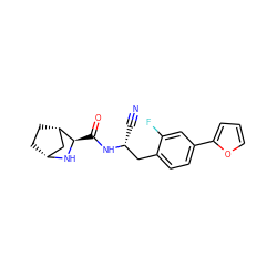 N#C[C@H](Cc1ccc(-c2ccco2)cc1F)NC(=O)[C@H]1N[C@@H]2CC[C@H]1C2 ZINC000219317924