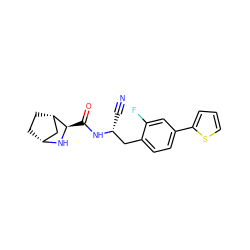 N#C[C@H](Cc1ccc(-c2cccs2)cc1F)NC(=O)[C@H]1N[C@@H]2CC[C@H]1C2 ZINC000219293991