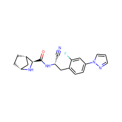 N#C[C@H](Cc1ccc(-n2cccn2)cc1F)NC(=O)[C@H]1N[C@@H]2CC[C@H]1C2 ZINC000219316767