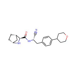 N#C[C@H](Cc1ccc(C2CCOCC2)cc1)NC(=O)[C@H]1N[C@@H]2CC[C@H]1C2 ZINC000221946731