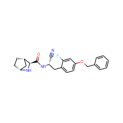 N#C[C@H](Cc1ccc(OCc2ccccc2)cc1F)NC(=O)[C@H]1N[C@@H]2CC[C@H]1C2 ZINC000219323836