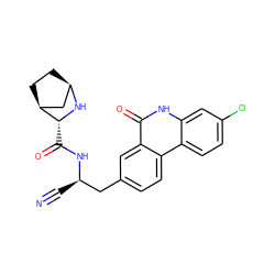 N#C[C@H](Cc1ccc2c(c1)c(=O)[nH]c1cc(Cl)ccc12)NC(=O)[C@H]1N[C@@H]2CC[C@H]1C2 ZINC000219322029