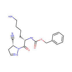 N#C[C@H]1CC=NN1C(=O)[C@H](CCCCN)NC(=O)OCc1ccccc1 ZINC000028372758