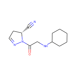 N#C[C@H]1CC=NN1C(=O)CNC1CCCCC1 ZINC000028377031