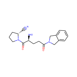 N#C[C@H]1CCCN1C(=O)[C@@H](N)CCC(=O)N1Cc2ccccc2C1 ZINC000056834425