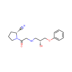 N#C[C@H]1CCCN1C(=O)CNC[C@@H](O)COc1ccccc1 ZINC000207361751