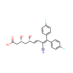 N#CC(/C=C/[C@@H](O)C[C@@H](O)CC(=O)O)=C(c1ccc(F)cc1)c1ccc(F)cc1 ZINC000036242997