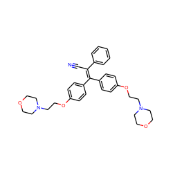 N#CC(=C(c1ccc(OCCN2CCOCC2)cc1)c1ccc(OCCN2CCOCC2)cc1)c1ccccc1 ZINC001772633566