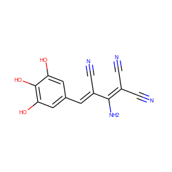 N#CC(C#N)=C(N)/C(C#N)=C/c1cc(O)c(O)c(O)c1 ZINC000014233546