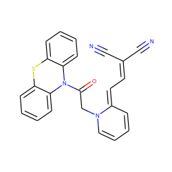 N#CC(C#N)=C/C=C1\C=CC=CN1CC(=O)N1c2ccccc2Sc2ccccc21 ZINC000095593698