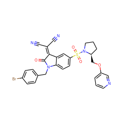 N#CC(C#N)=C1C(=O)N(Cc2ccc(Br)cc2)c2ccc(S(=O)(=O)N3CCC[C@H]3COc3cccnc3)cc21 ZINC000036093016