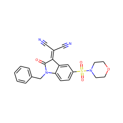 N#CC(C#N)=C1C(=O)N(Cc2ccccc2)c2ccc(S(=O)(=O)N3CCOCC3)cc21 ZINC000040422396