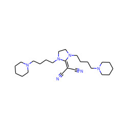 N#CC(C#N)=C1N(CCCCN2CCCCC2)CCN1CCCCN1CCCCC1 ZINC000040614173