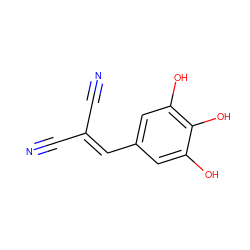 N#CC(C#N)=Cc1cc(O)c(O)c(O)c1 ZINC000000057523