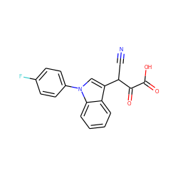 N#CC(C(=O)C(=O)O)c1cn(-c2ccc(F)cc2)c2ccccc12 ZINC000101137565