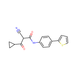 N#CC(C(=O)Nc1ccc(-c2cccs2)cc1)C(=O)C1CC1 ZINC000100785265