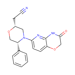 N#CC[C@@H]1CN(c2ccc3c(n2)NC(=O)CO3)[C@H](c2ccccc2)CO1 ZINC000072318141